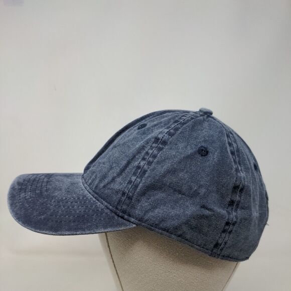 Unbranded Slideback Hat Blue One Size Adjustable 6 Panel Vent Holes Blank - Picture 3 of 6